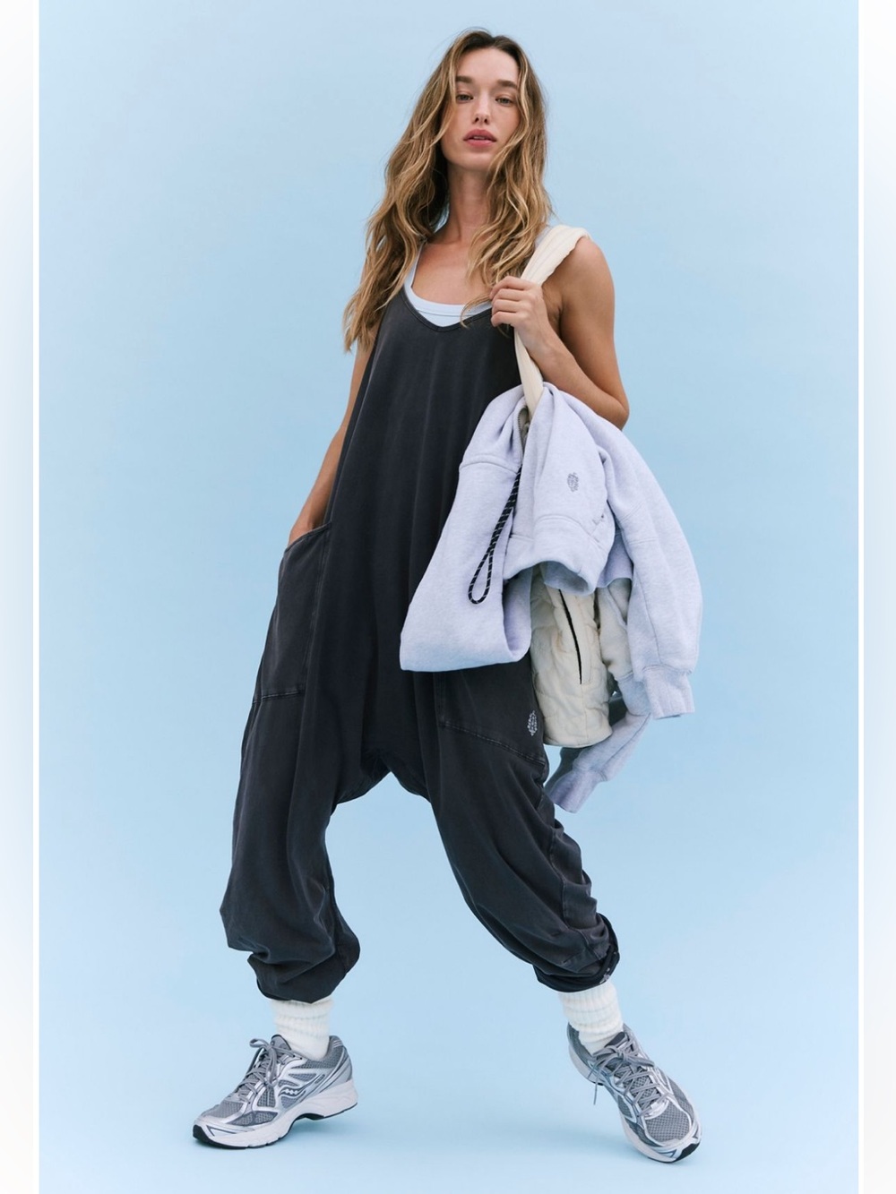 Free People FP Movement Hot Shot Onesie Size M - Washed Black